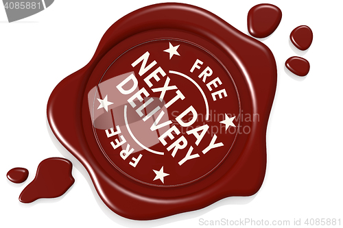 Image of Label seal of next day delivery