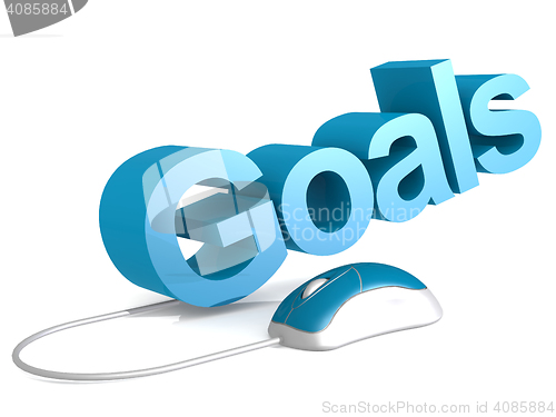 Image of Goals word with blue mouse