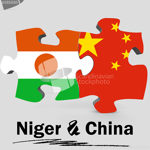 Image of China and Niger flags in puzzle 