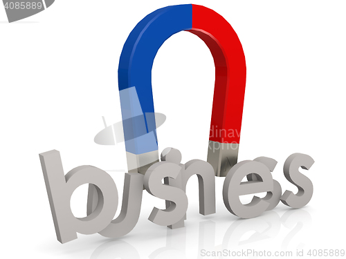 Image of Magnet to attract business on white