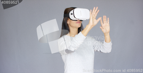 Image of Woman with Virtual Reality 3D glasses