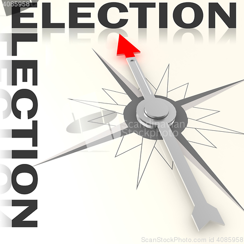 Image of Compass with election word isolated