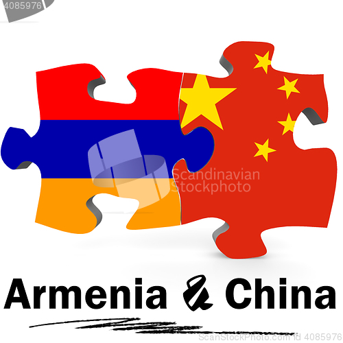 Image of China and Armenia flags in puzzle 