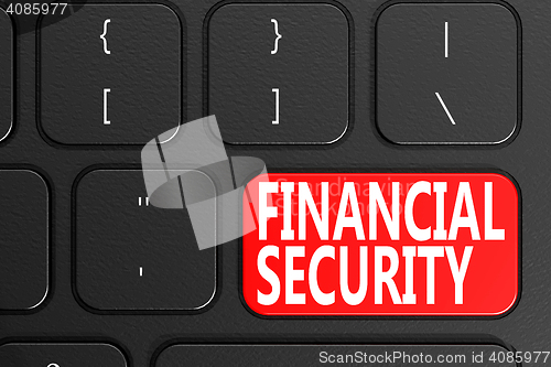 Image of Financial Security on black keyboard