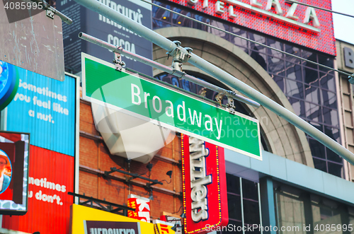 Image of Broadway sign in New York City, USA