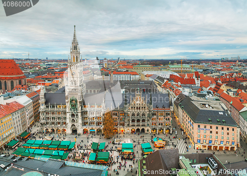 Image of Aerial view of Marienplatz in Munich