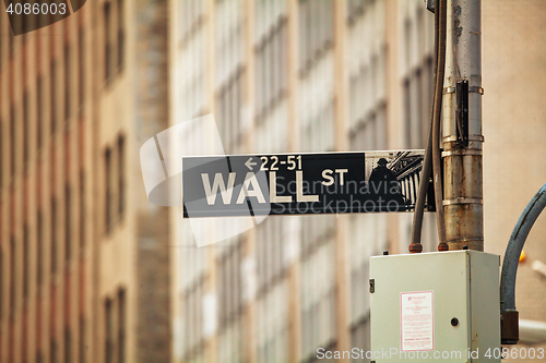 Image of Wall street sign in New York City