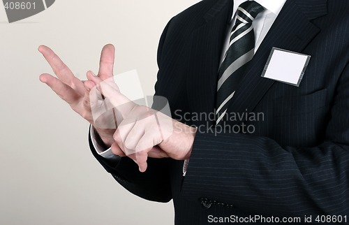 Image of business man making a point