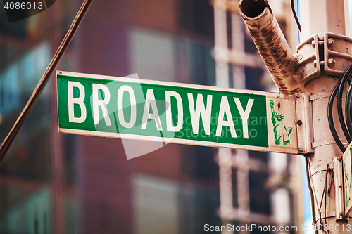 Image of Broadway sign in New York City, USA