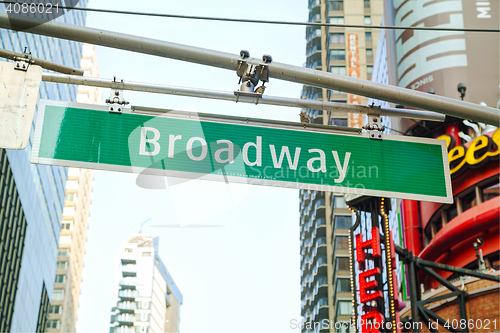Image of Broadway sign in New York City, USA