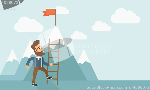 Image of Man with a ladder.