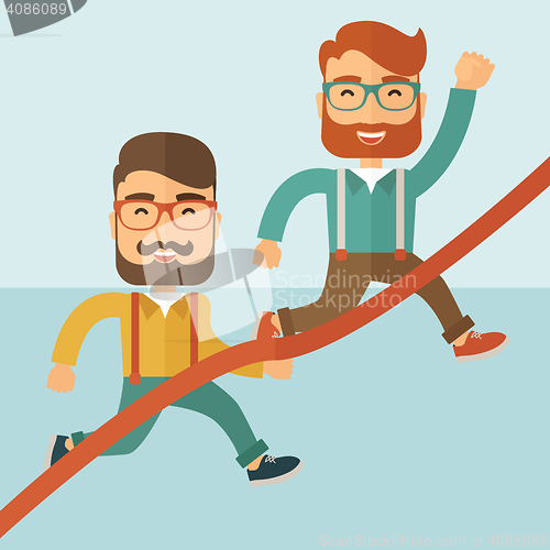 Image of Two men running