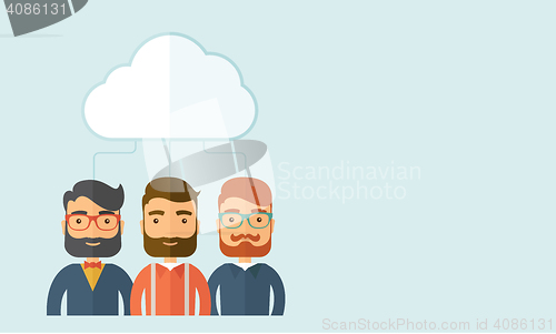 Image of Businessmen under the cloud. 