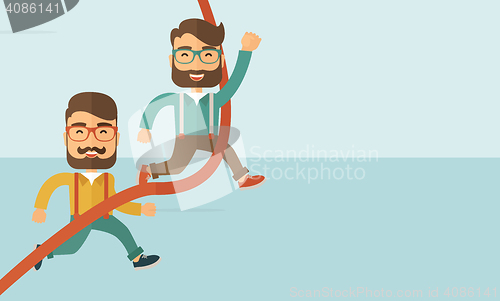 Image of Two men running