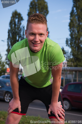 Image of portrait of a young man on jogging