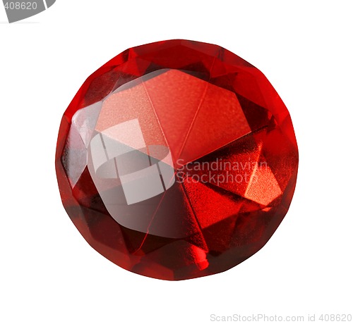 Image of red gem isolated