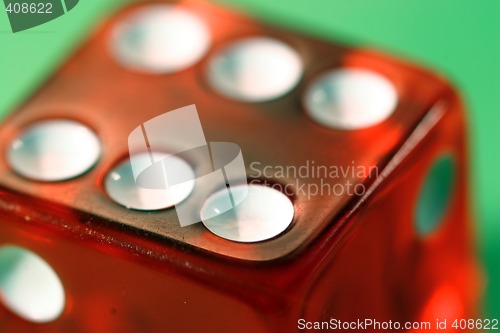 Image of Close-up of dice with six