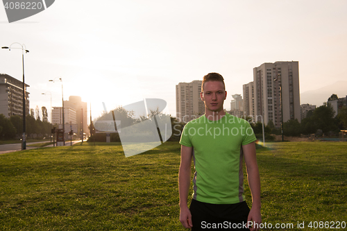 Image of portrait of a young man on jogging