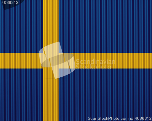 Image of Flag on corrugated iron