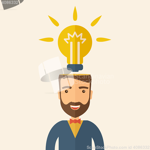 Image of Bright idea of man