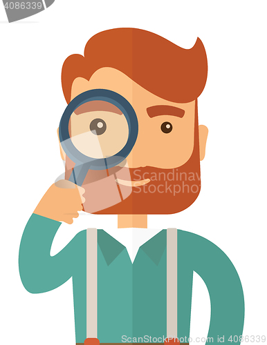 Image of Man with the magnifying glass.