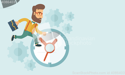 Image of Running businessman.