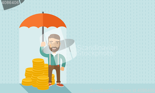 Image of Businessman with umbrella