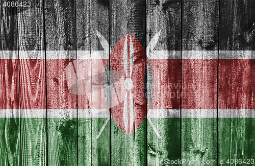 Image of Flag on weathered wood
