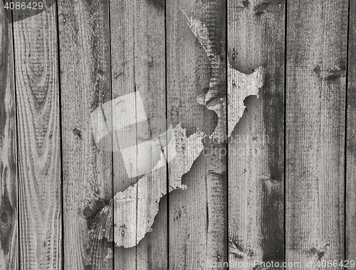 Image of Map of New Zealand on wood,