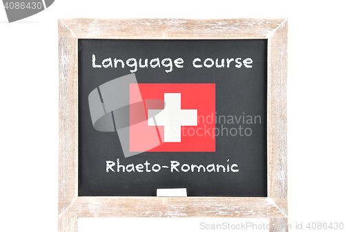 Image of Language course with flag on board