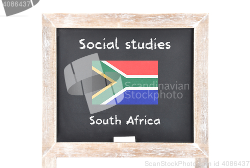 Image of Social studies with flag on board