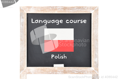 Image of Language course with flag on board