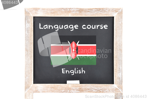 Image of Language course with flag on board