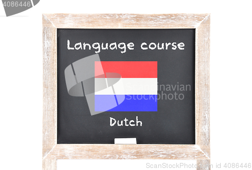 Image of Language course with flag on board
