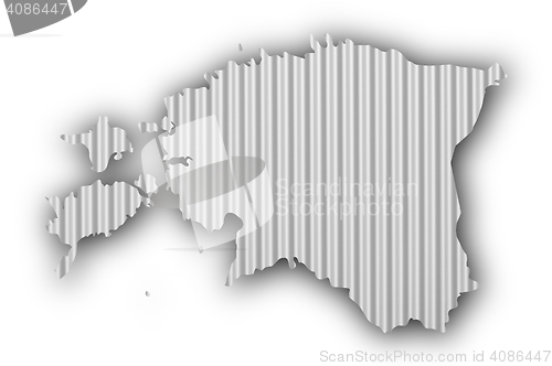 Image of Map of Estonia on corrugated iron