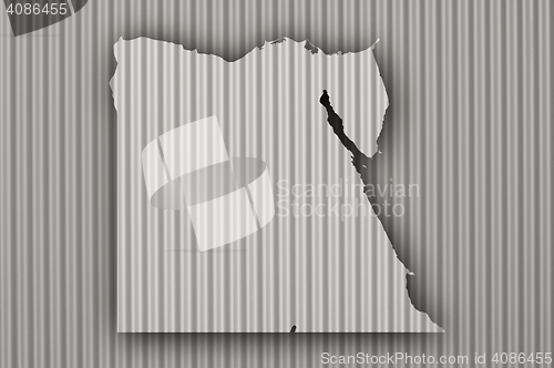Image of Map of Egypt on corrugated iron