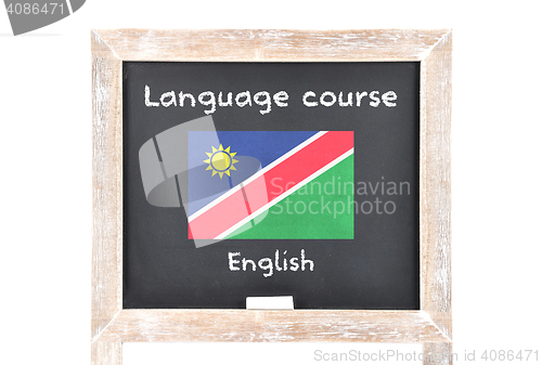 Image of Language course with flag on board