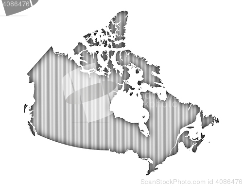 Image of Map of Canada on corrugated iron