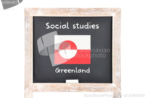 Image of Social studies with flag on board