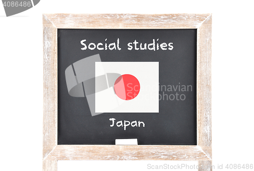 Image of Social studies with flag on board