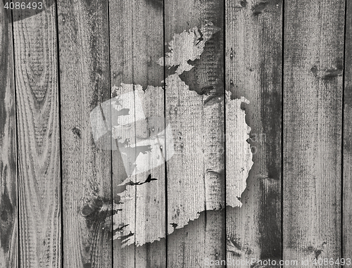 Image of Map of Ireland on weathered wood