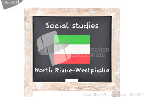 Image of Social studies with flag on board