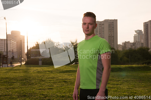 Image of portrait of a young man on jogging