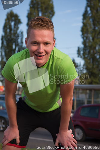 Image of portrait of a young man on jogging