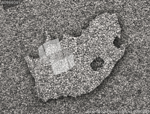 Image of Map of South Africa on poppy seeds