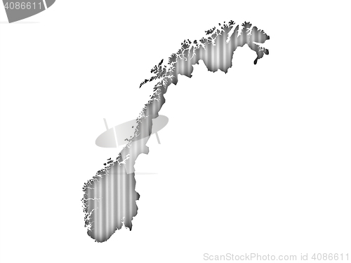 Image of Map of Norway on corrugated iron