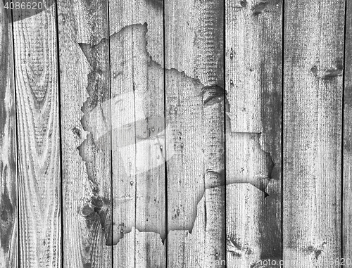 Image of Map of Bolivia on weathered wood