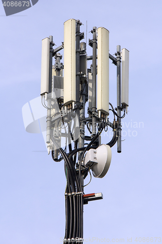 Image of Mobile Phone Antenna dishes telecommunications equipment 