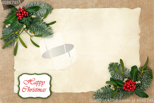 Image of Happy Christmas Floral Border