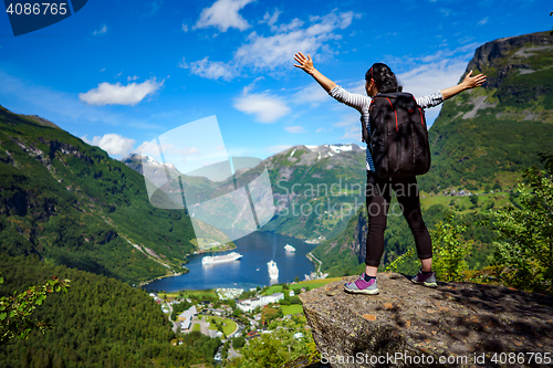 Image of Geiranger fjord, Norway.